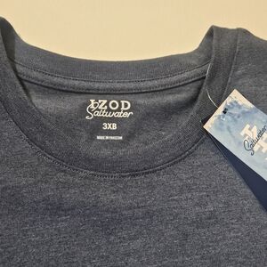 Izod Saltwater T-shirt Mens 3XB Navy Blue Golf‎ Themed Soft Stretchy Casual Tee